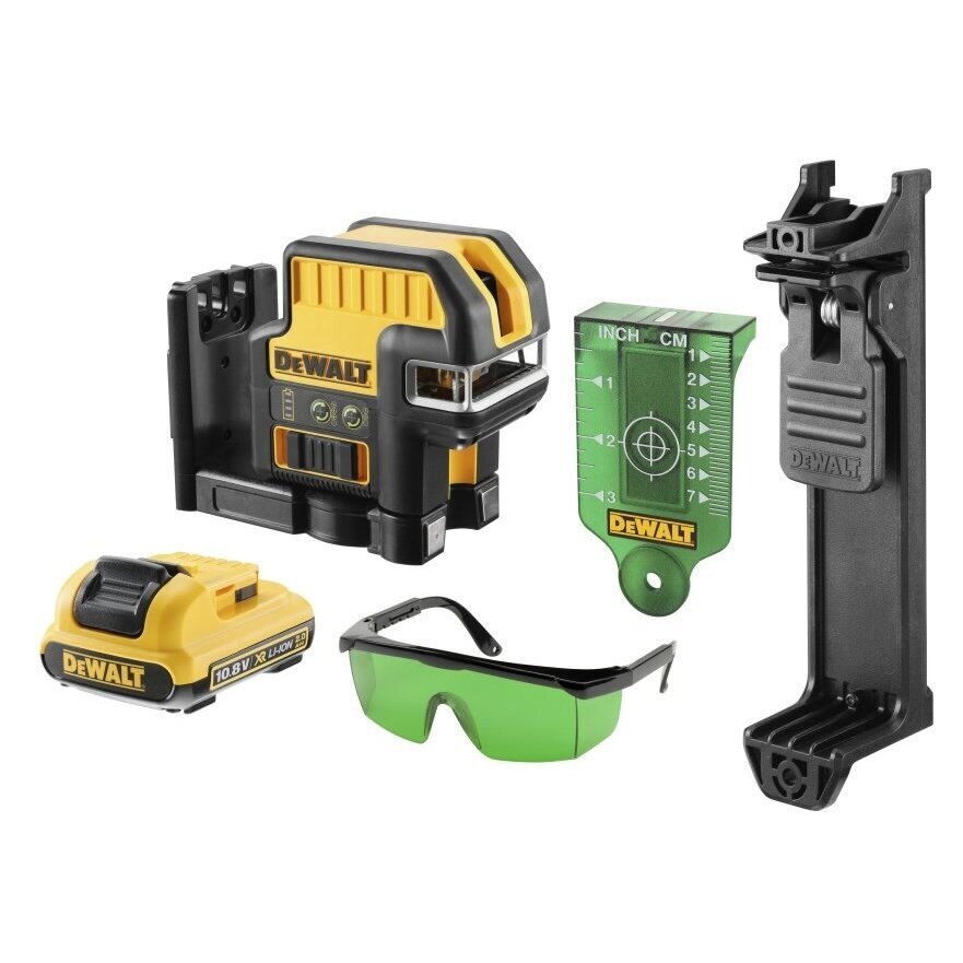 Kryžminis lazerinis nivelyras DeWalt DCE0822D1G-QW, žalias