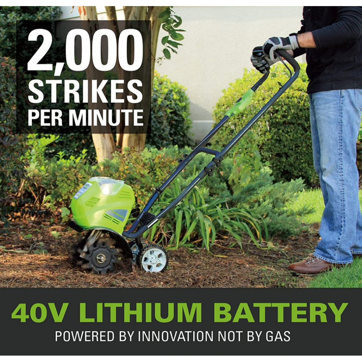 Akumuliatorinis kultivatorius Greenworks G40TL, 40 V, (tik įrankis) 2 Akumuliatorinis kultivatorius Greenworks G40TL, 40 V, (tik įrankis) 2