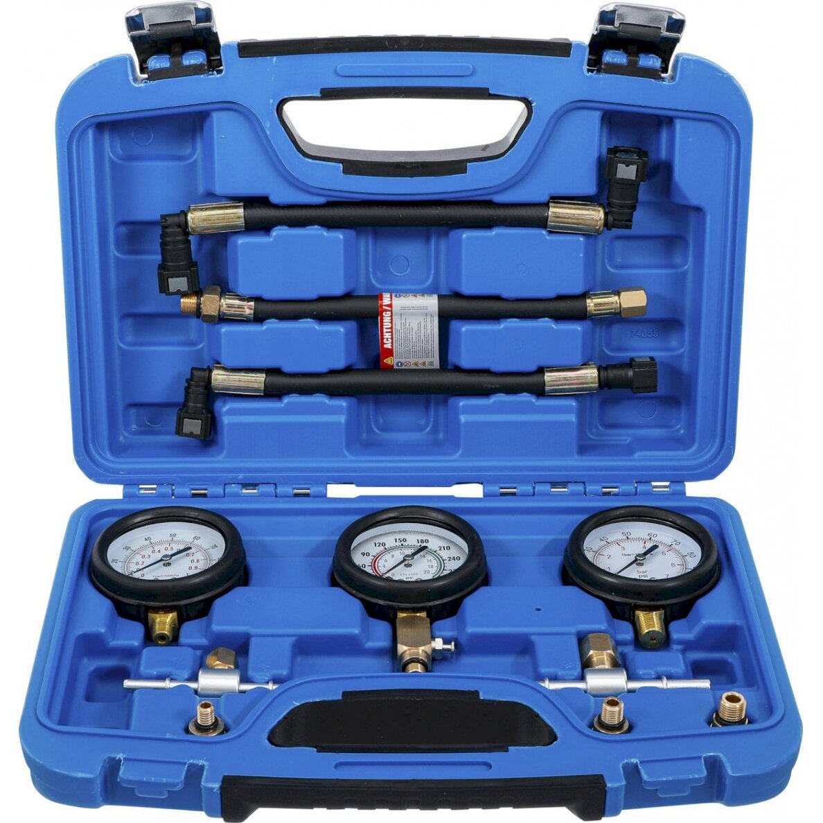 Kuro ir suspaudimo slėgio matuoklių rinkinys | Motociklams | 11 vnt. (74355) Kuro ir suspaudimo slėgio matuoklių rinkinys | Motociklams | 11 vnt. (74355)