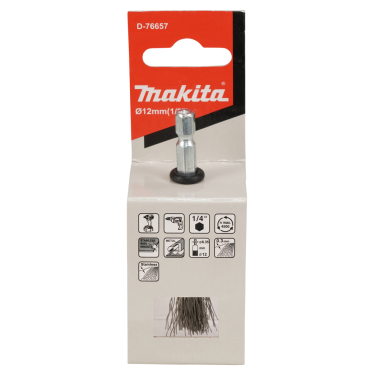 Kūgio formos šveitimo šepetys Makita D-76657, 12mm, su 1/4'' šešiakampiu antgaliu 3 Kūgio formos šveitimo šepetys Makita D-76657, 12mm, su 1/4'' šešiakampiu antgaliu 3