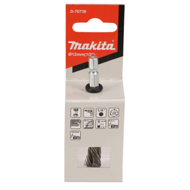 Kūgio formos šveitimo šepetys Makita D-76738, 12mm, su 1/4'' šešiakampiu antgaliu 3 Kūgio formos šveitimo šepetys Makita D-76738, 12mm, su 1/4'' šešiakampiu antgaliu 3