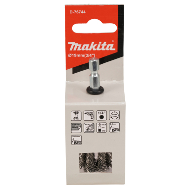 Kūgio formos šveitimo šepetys Makita D-76744, 19mm, su 1/4'' šešiakampiu antgaliu 3 Kūgio formos šveitimo šepetys Makita D-76744, 19mm, su 1/4'' šešiakampiu antgaliu 3