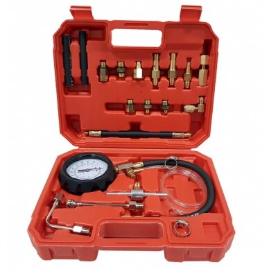 Kuro ir tepalo slėgio / spaudimo matuoklis | su adapteriais (B100117) 1 Kuro ir tepalo slėgio / spaudimo matuoklis | su adapteriais (B100117) 1