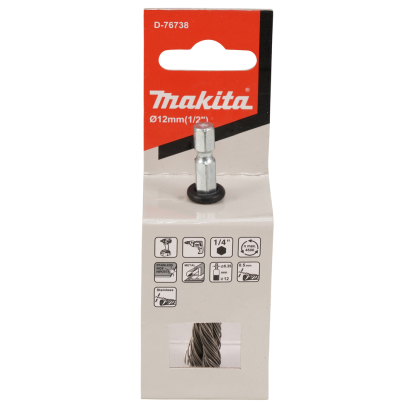 Kūgio formos šveitimo šepetys Makita D-76738, 12mm, su 1/4'' šešiakampiu antgaliu 3