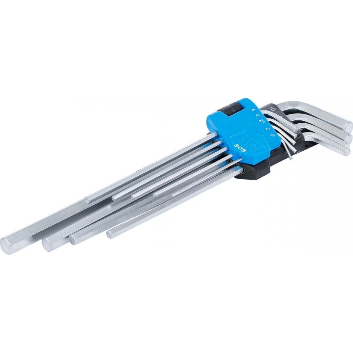 L tipo raktų rinkinys | ilgas tipas | hex šešiakampis 1,5 - 10 mm | 9 vnt. (808)