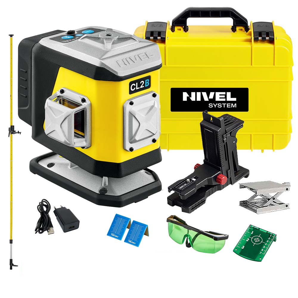 Lazerinis nivelyras Nivel System CL2B, komplektas su atramine gaire LP-36 Lazerinis nivelyras Nivel System CL2B, komplektas su atramine gaire LP-36
