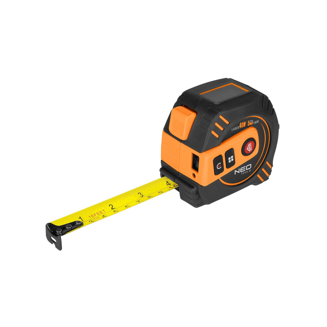 Lazerinis atstumo matuoklis su ištraukiama matavimo juosta NEO