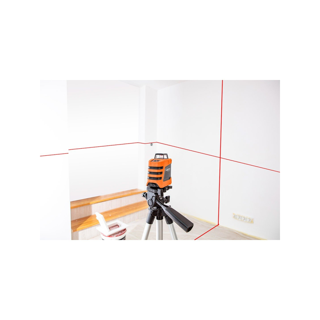 Lazerinis matuoklis NEO 75-102, 360-laipsnių,15m su 1.5m trikoju 1