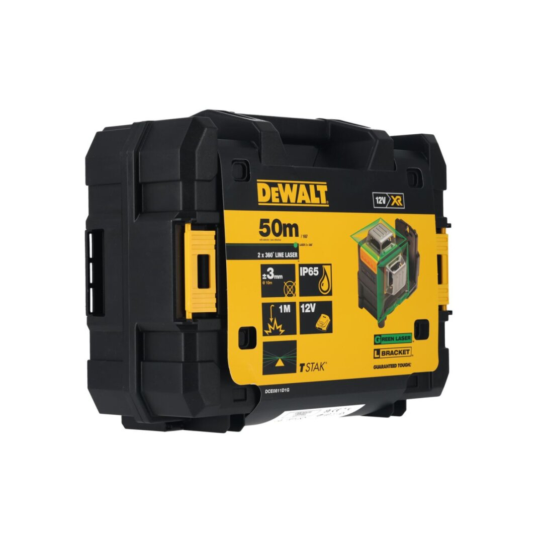 Lazerinis nivelyras (žalias) 12V 2x360 spinduliai (komplekte 2AH baterija) DCE0811D1G-QW DeWALT 3 Lazerinis nivelyras (žalias) 12V 2x360 spinduliai (komplekte 2AH baterija) DCE0811D1G-QW DeWALT 3