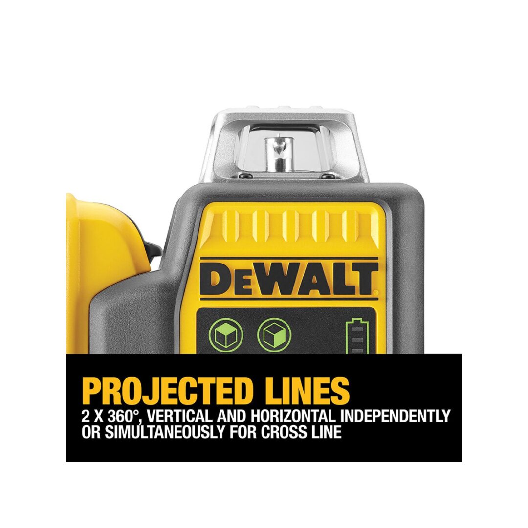 Lazerinis nivelyras (žalias) 12V 2x360 spinduliai (komplekte 2AH baterija) DCE0811D1G-QW DeWALT 6