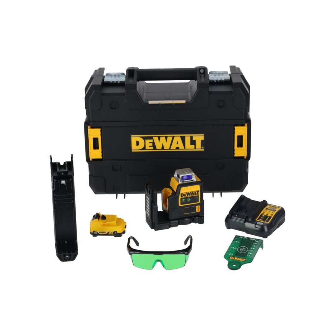 Lazerinis nivelyras (žalias) 12V 2x360 spinduliai (komplekte 2AH baterija) DCE0811D1G-QW DeWALT 7