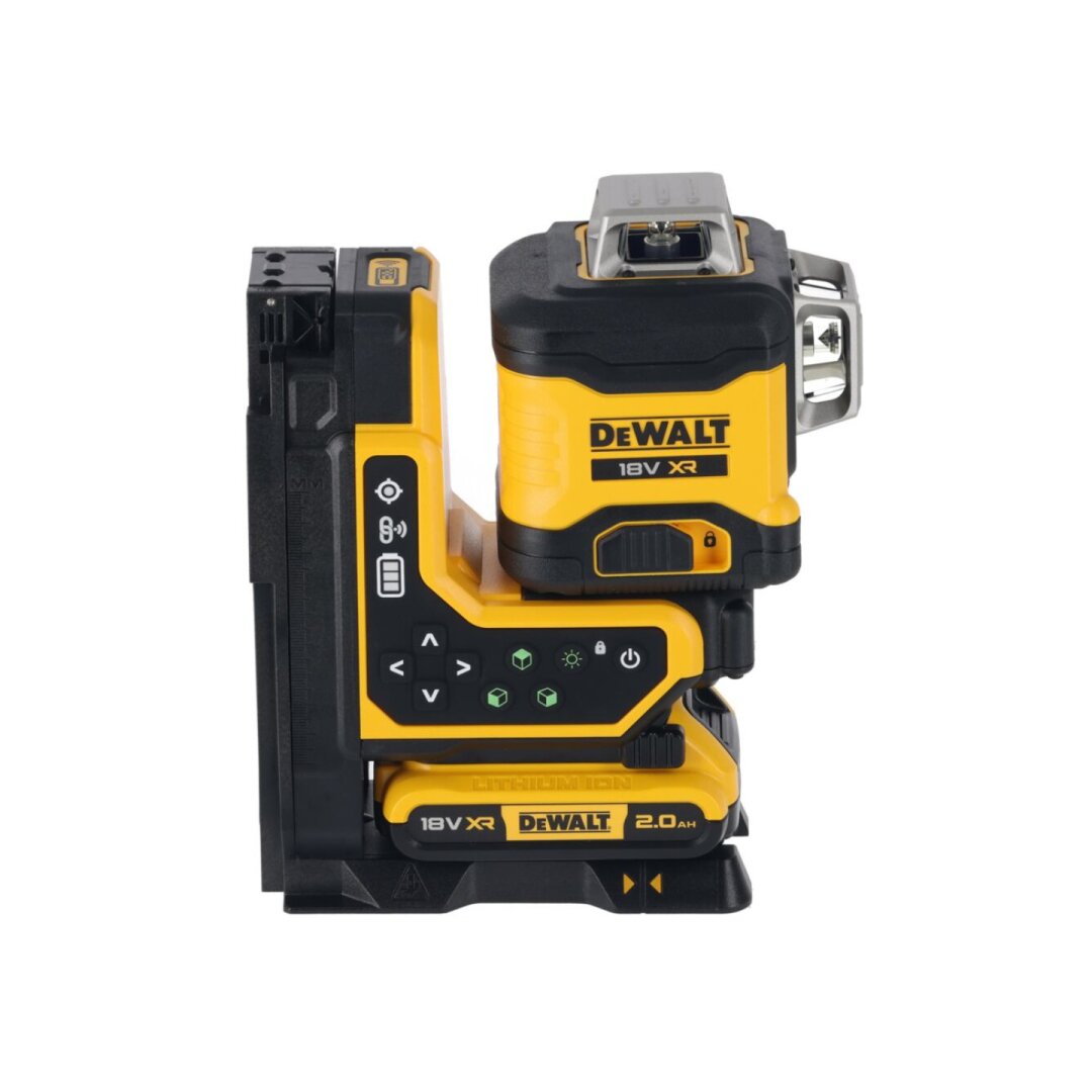 Lazerinis nivelyras (žalias) + lazerio gaudyklė 18V 3x360 spinduliai (be akumuliatoriaus 2Ah ir pakrovėjo) DCLE34035B-XJ DeWALT
