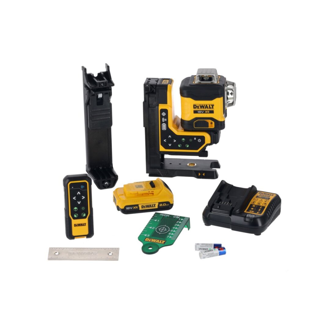 Lazerinis nivelyras (žalias) + lazerio gaudyklė 18V 3x360 spinduliai (su akumuliatorium 2Ah ir pakrovėju) DCLE34035D1-QW DeWALT 6
