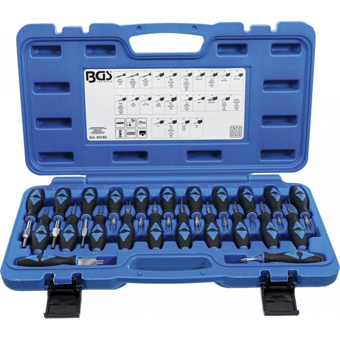 Laidų / laidynų blokų įrankių rinkinys | 23 vnt. (60160) Laidų / laidynų blokų įrankių rinkinys | 23 vnt. (60160)