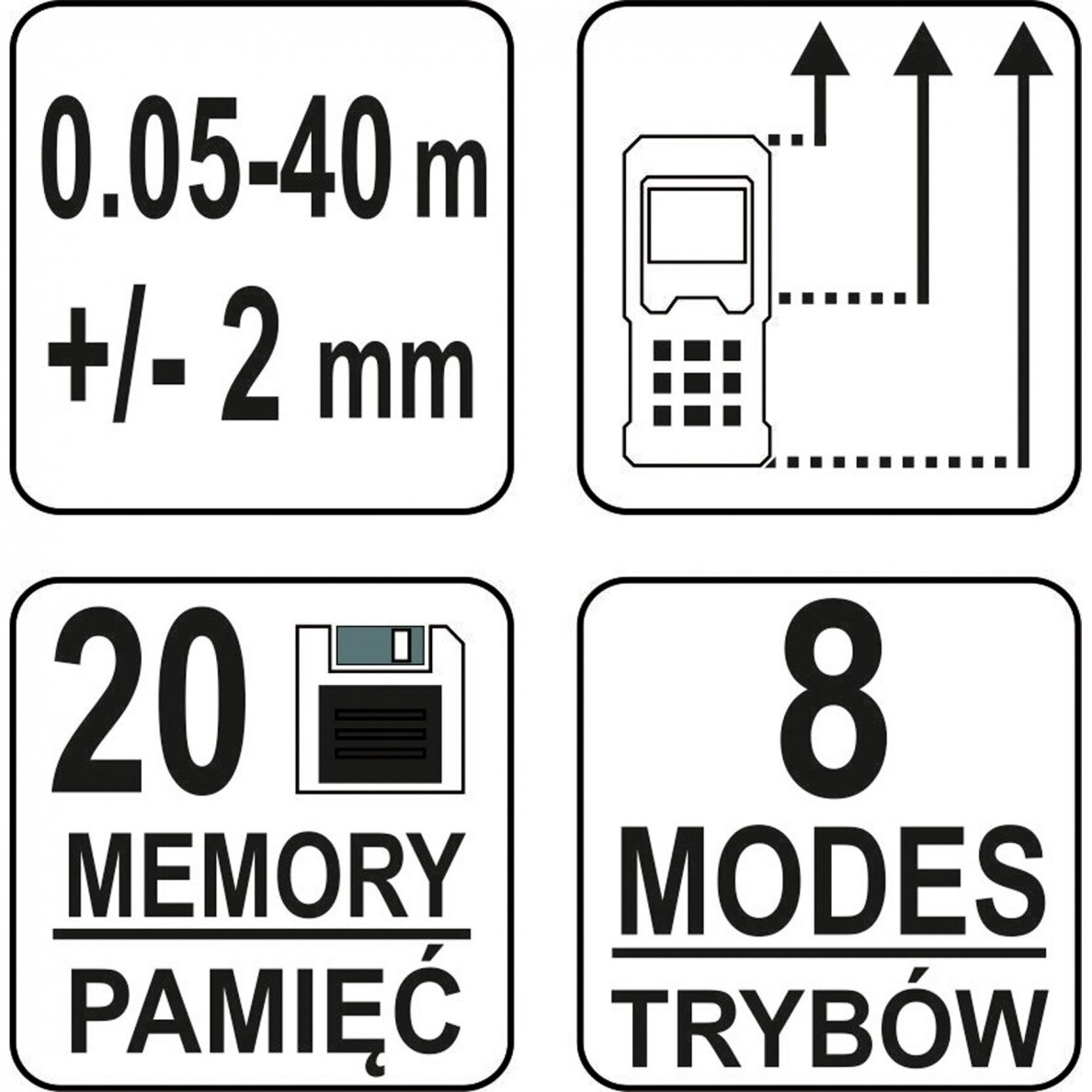 Lazerinis atstumo matuoklis Sthor, 0.05-40 m 5