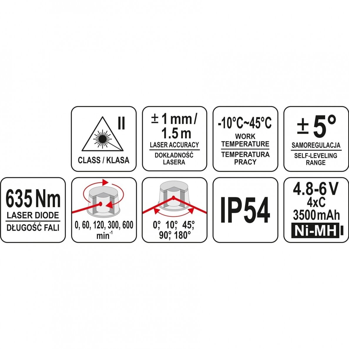 Lazerinis rotorinis nivelyras Yato YT-30430 6