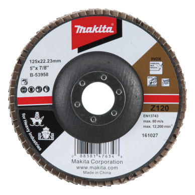 Lapeliniai diskai Makita B-53958, 125MM, K120, metalui, RST HEAVY DUTY Lapeliniai diskai Makita B-53958, 125MM, K120, metalui, RST HEAVY DUTY