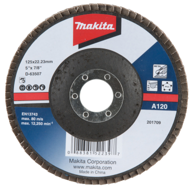 Lapeliniai diskai Makita D-63507-10 Economy type, 125x22.23 A120, metalui (10 vnt.) Lapeliniai diskai Makita D-63507-10 Economy type, 125x22.23 A120, metalui (10 vnt.)