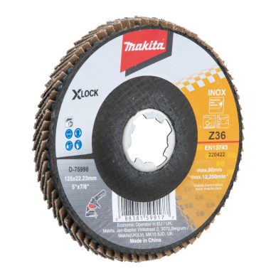 Lapeliniai diskai Makita D-75998, X-Lock, 125 mm, Z36 3 Lapeliniai diskai Makita D-75998, X-Lock, 125 mm, Z36 3
