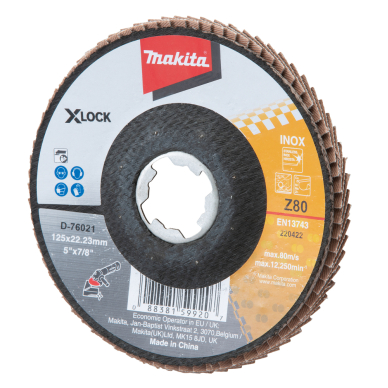 Lapeliniai diskai Makita D-76021, X-Lock, 125 mm, Z80 1 Lapeliniai diskai Makita D-76021, X-Lock, 125 mm, Z80 1