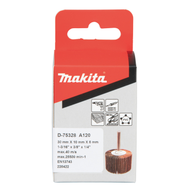 Lapelinis šlifavimo antgalis Makita D-75328, Ø30 x 10 mm, A120 2 Lapelinis šlifavimo antgalis Makita D-75328, Ø30 x 10 mm, A120 2