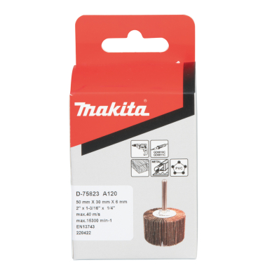 Lapelinis šlifavimo antgalis Makita D-75823, Ø50 x 30 mm, A120 2 Lapelinis šlifavimo antgalis Makita D-75823, Ø50 x 30 mm, A120 2