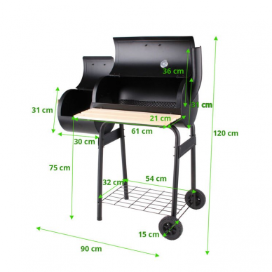 Lauko kepsninė, grilis su dangčiu ir grotelėmis Lund 99513, 60 cm 1 Lauko kepsninė, grilis su dangčiu ir grotelėmis Lund 99513, 60 cm 1