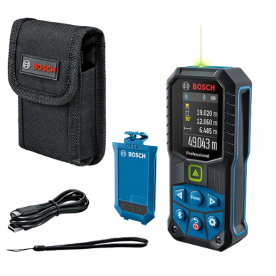 Lazerinis atstumo matuoklis Bosch GLM 50-27 CG + BA 3.7V, 1.0 Ah Lazerinis atstumo matuoklis Bosch GLM 50-27 CG + BA 3.7V, 1.0 Ah