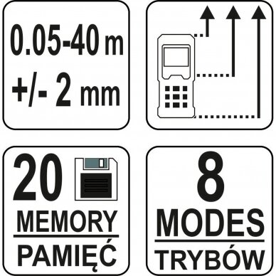 Lazerinis atstumo matuoklis Sthor, 0.05-40 m 5