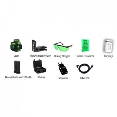 Lazerinis nivelyras 3D, žalias Dedra MC0904 2 Lazerinis nivelyras 3D, žalias Dedra MC0904 2