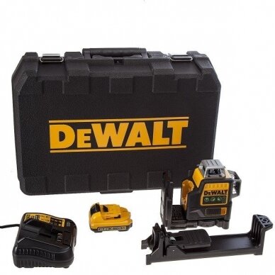 Akumuliatorinis lazerinis nivelyras DeWalt DCE089D1G; žalias 1 Akumuliatorinis lazerinis nivelyras DeWalt DCE089D1G; žalias 1