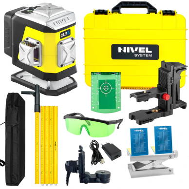Lazerinis nivelyras Nivel System CL2B, komplektas su atramine gaire LP-36 1 Lazerinis nivelyras Nivel System CL2B, komplektas su atramine gaire LP-36 1