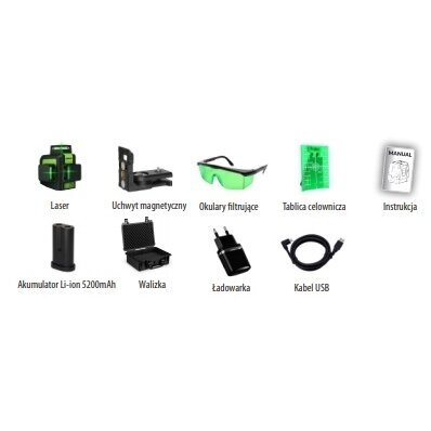 Lazerinis nivelyras 3D, žalias Dedra MC0904 2 Lazerinis nivelyras 3D, žalias Dedra MC0904 2