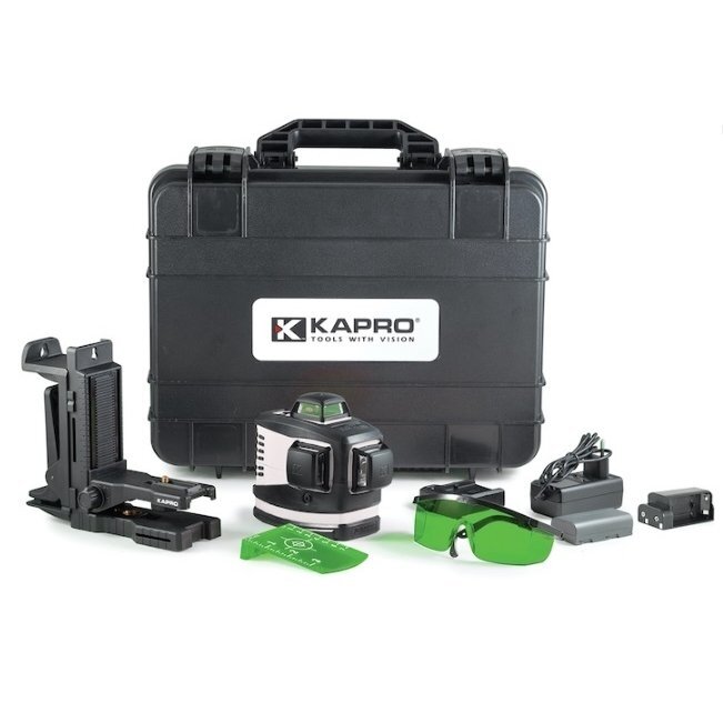 Lazerinis nivelyras Kapro 3D lazeris žaliu spinduliu 883WG Lazerinis nivelyras Kapro 3D lazeris žaliu spinduliu 883WG