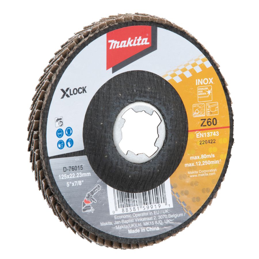 Lapeliniai diskai Makita D-76015, X-Lock, 125 mm, Z60 3 Lapeliniai diskai Makita D-76015, X-Lock, 125 mm, Z60 3
