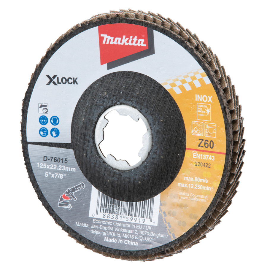 Lapeliniai diskai Makita D-76015, X-Lock, 125 mm, Z60 1 Lapeliniai diskai Makita D-76015, X-Lock, 125 mm, Z60 1