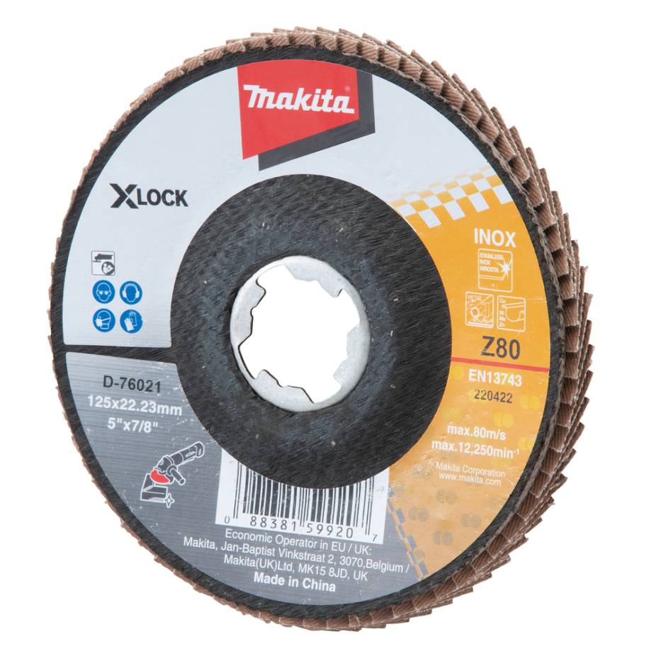 Lapeliniai diskai Makita D-76021, X-Lock, 125 mm, Z80 1 Lapeliniai diskai Makita D-76021, X-Lock, 125 mm, Z80 1