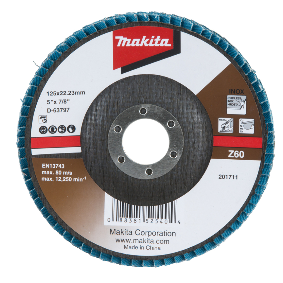Lapeliniai diskai Makita D-63797-10 Economy type, 125x22.23, Z60, metalui (10 vnt.) Lapeliniai diskai Makita D-63797-10 Economy type, 125x22.23, Z60, metalui (10 vnt.)