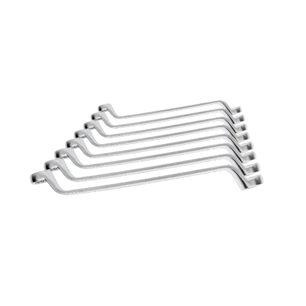 Lenktų, kilpinių raktų komplektas CrV DIN838 / 8dalių 6-22mm HOEGERT HT1W598