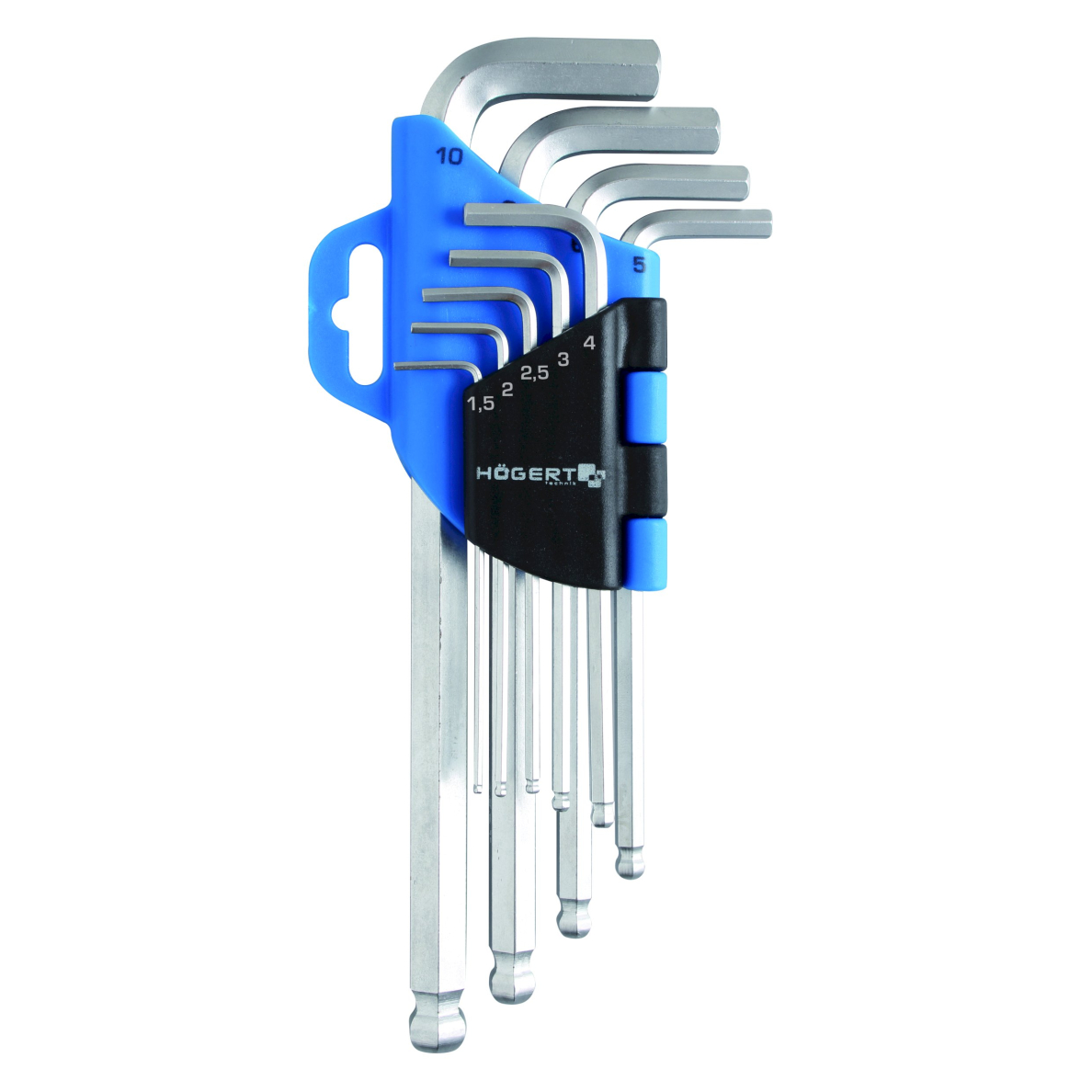 Lenktų L-formos šešiakampių komplektas HEX H1-H10 HOEGERT