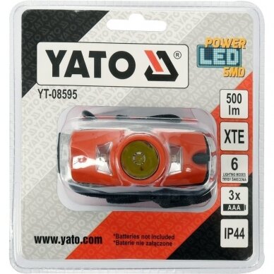 Lempa dedama ant galvos | 500LM / 70 m | 3XAAA, IP44 (YT-08595) 5 Lempa dedama ant galvos | 500LM / 70 m | 3XAAA, IP44 (YT-08595) 5