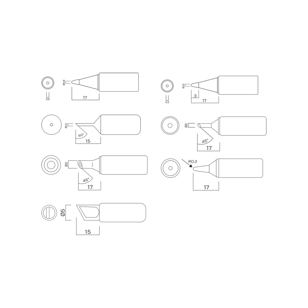 Litavimo antgalių rinkinys 8