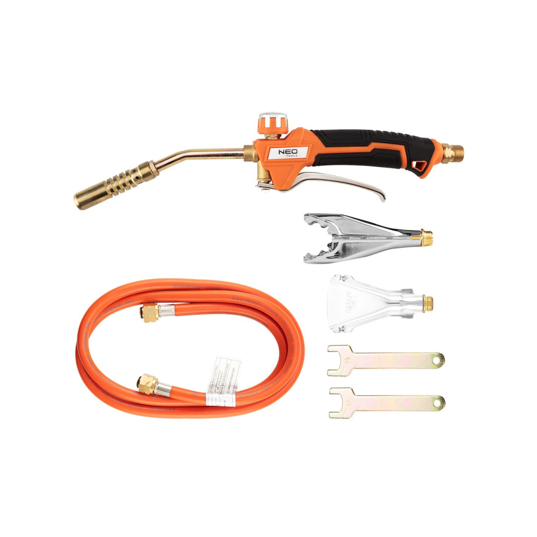 Litavimo rinkinys 3 degikliai: apvalus 17 mm, plokščias, aplinkinis. Žarna 1,5 m