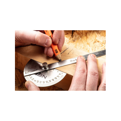 Liniuotė su kampainiu NEO, 10 cm, 180° 1 Liniuotė su kampainiu NEO, 10 cm, 180° 1