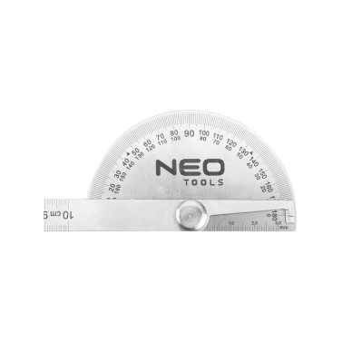 Liniuotė su kampainiu NEO, 10 cm, 180° 2 Liniuotė su kampainiu NEO, 10 cm, 180° 2