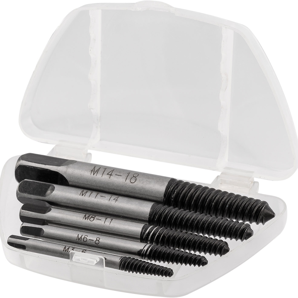 Lūžusių varžtų išsukimo rinkinys M3-M18 Lūžusių varžtų išsukimo rinkinys M3-M18