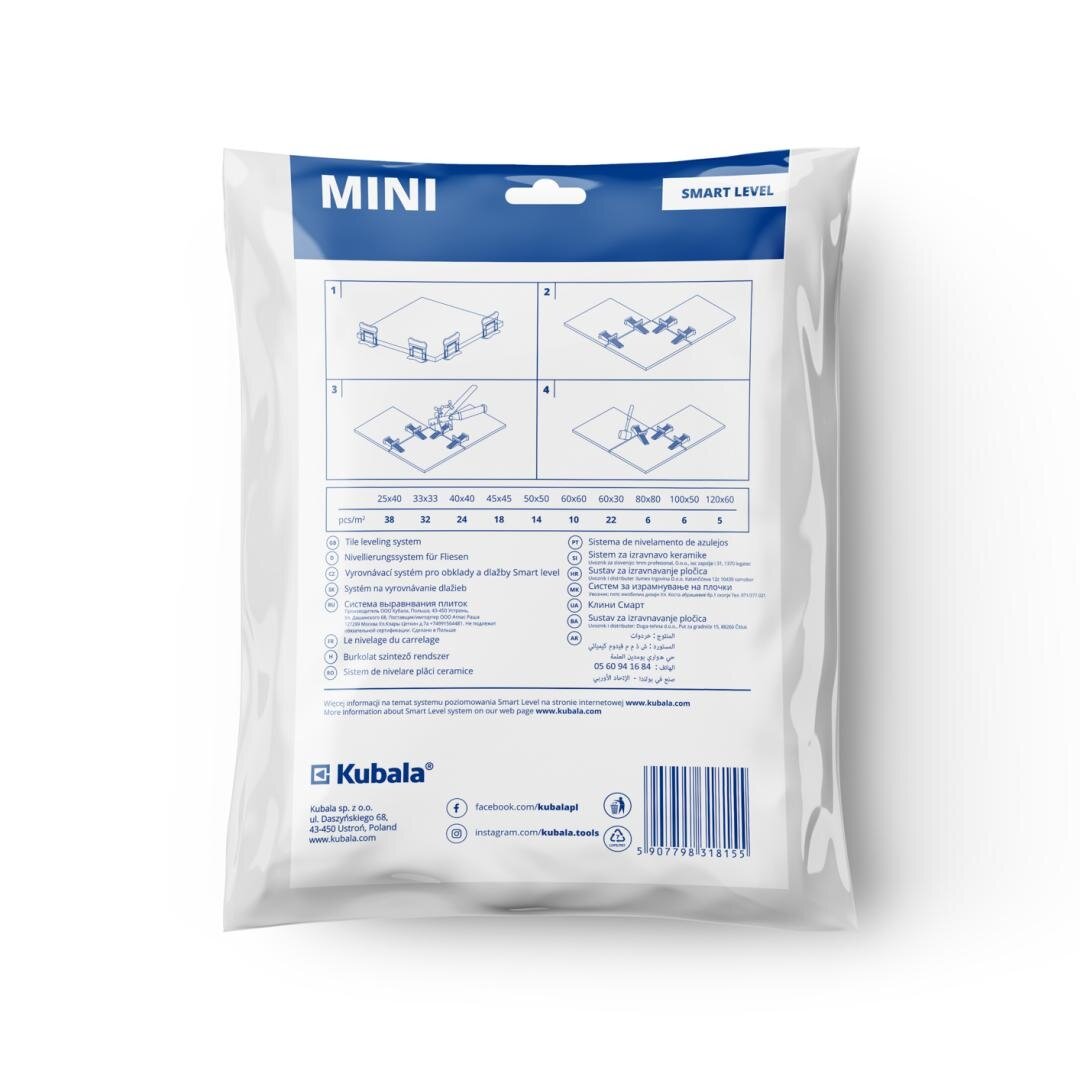 Lyginimo sistemos Kubala mini kaiščiai. 100 vnt. 2