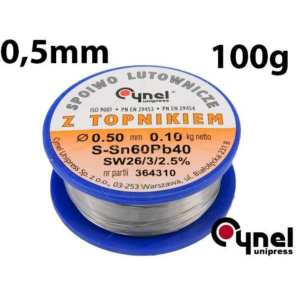 Lydmetalio viela Ø 0,50mm. 100g. su fliusu (76800)