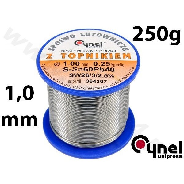 Lydmetalio viela Ø 1,00mm. 250g su fliusu (76811) Lydmetalio viela Ø 1,00mm. 250g su fliusu (76811)