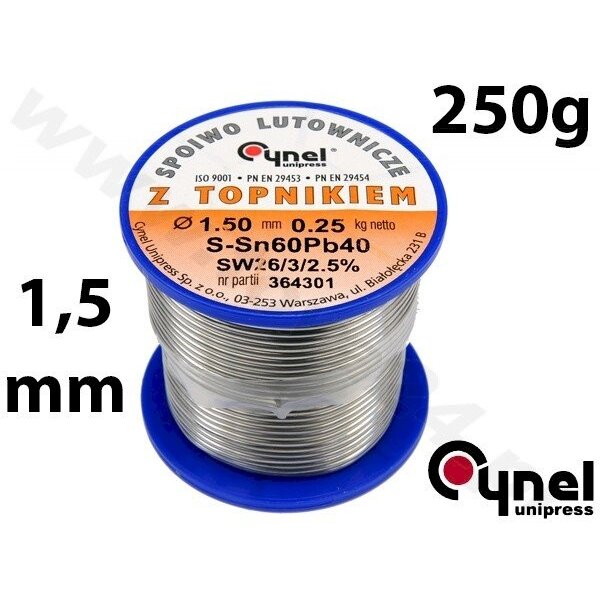 Lydmetalio viela Ø 1,50mm. 250g su fliusu (76815) Lydmetalio viela Ø 1,50mm. 250g su fliusu (76815)